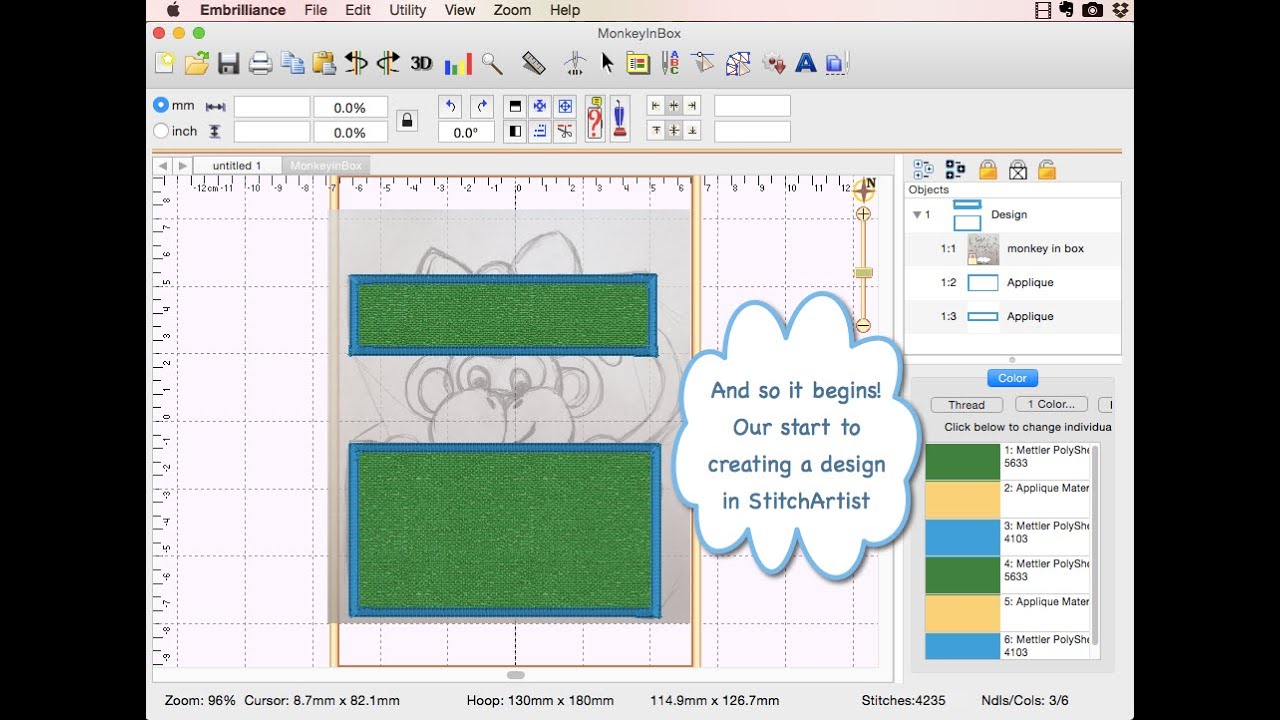 Using StitchArtist - lesson 1