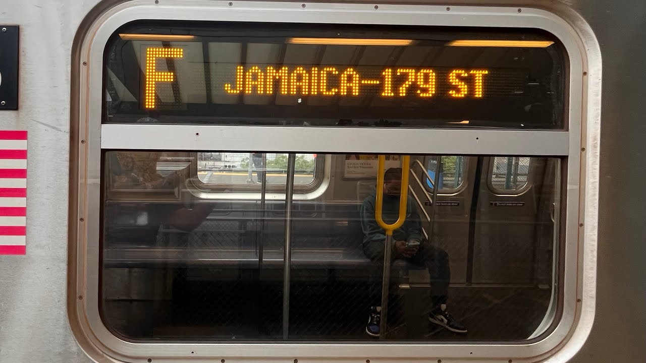 On board a Jamaica-179 Street bound R160 F train from Coney island to Jamaica-179 Street