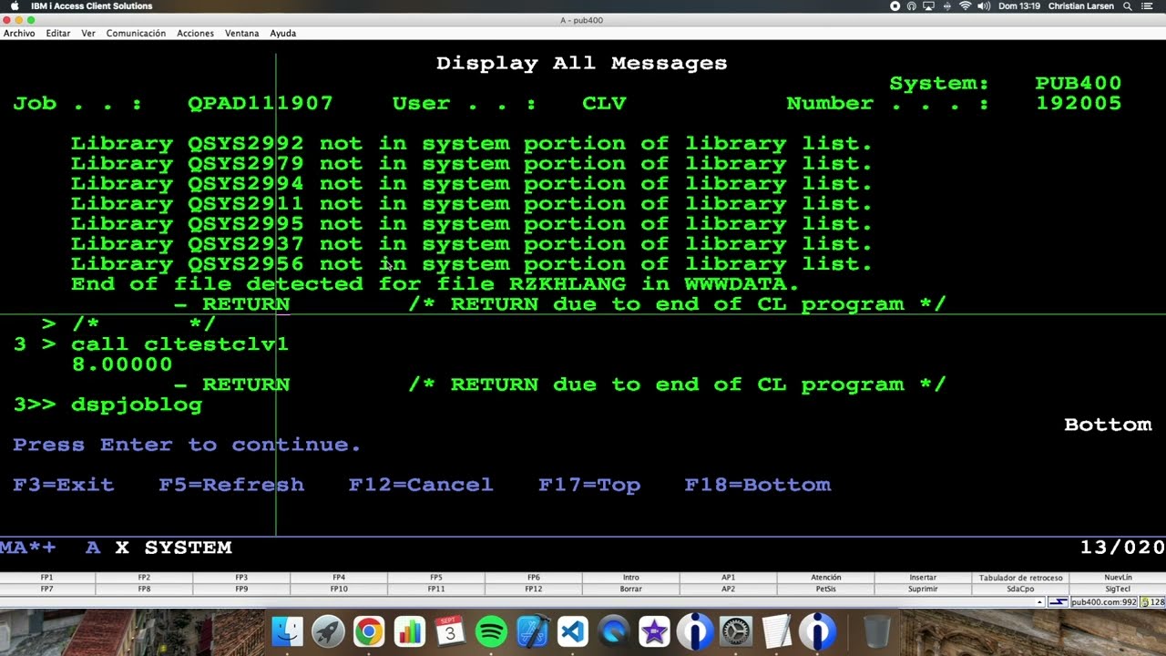 Coding in RPG (IBM i/AS400). Calling RPG procedures from a CL program.