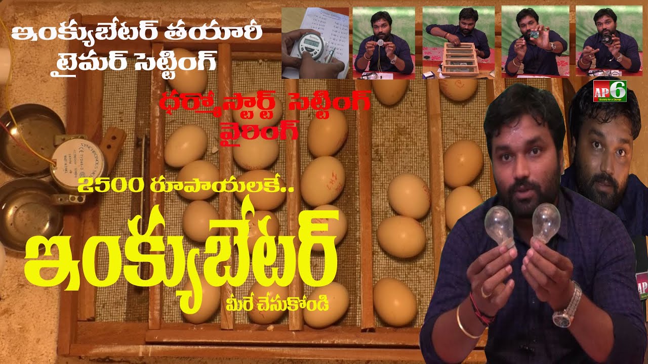 How to make Automatic Hatching Egg Incubator Telugu | Incubator Wiring | Timer | Thermostart setting