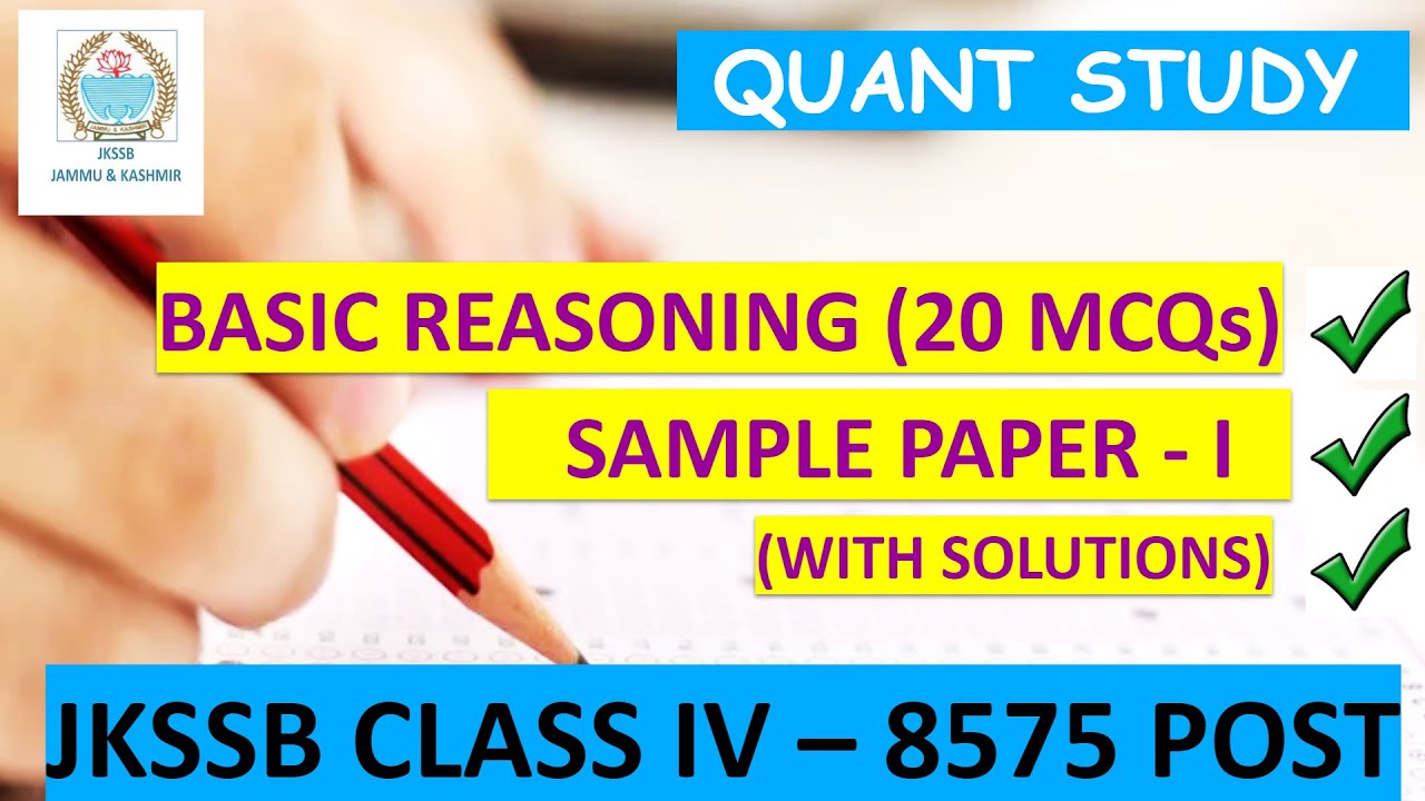 EXPECTED PAPER - I | BASIC REASONING | GOMINI MA'AM |  JKSSB CLASS IV RECRUITMENT