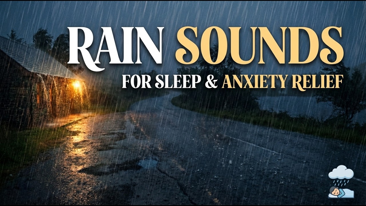 Heavy Night Rain on Country Road | Deep Sleep & Anxiety Relief