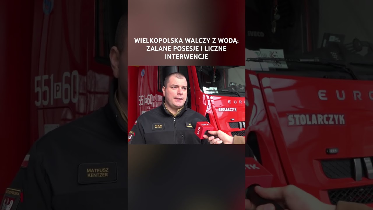 Podtopienia w Wielkopolsce. Strażacy walczą z wodą z roztop&oacute;w. #podtopienia #strażpożarna #PulsDnia