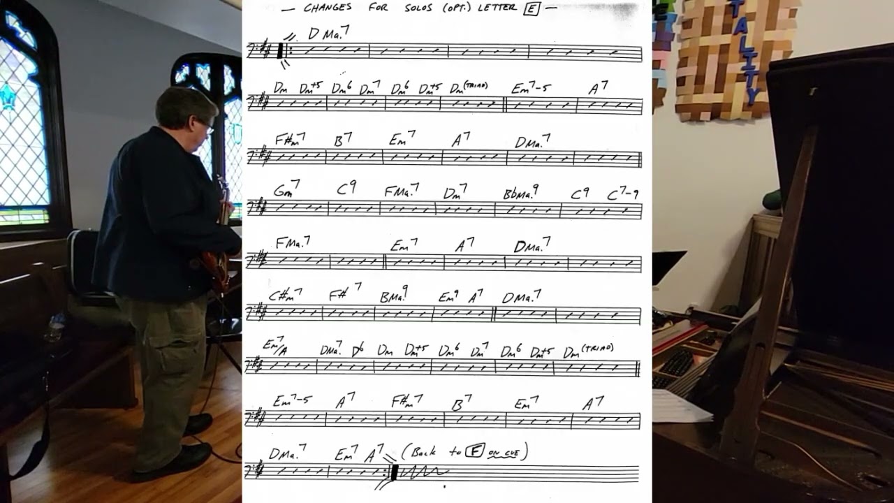 Backgrounds and chords for improvisation in Tom Padveen's arrangement of 