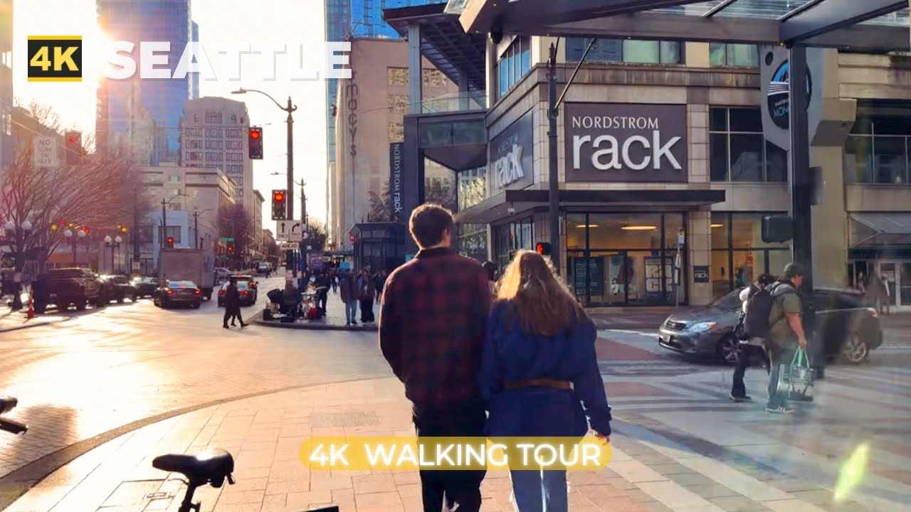 [4k] SEATTLE City Walk: DOWNTOWN Virtual Tour - Pine St, Westlake, 4th Ave - USA Travel Video