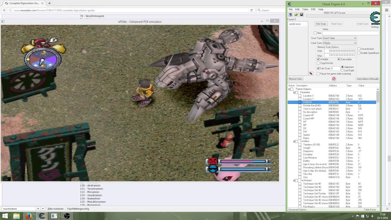 Machinedramon and Myotismon using our memorysheet