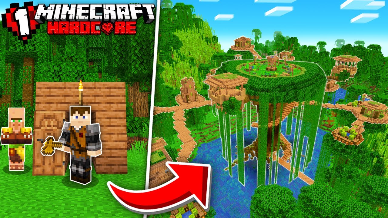 I Built a Jungle Village in Minecraft Hardcore