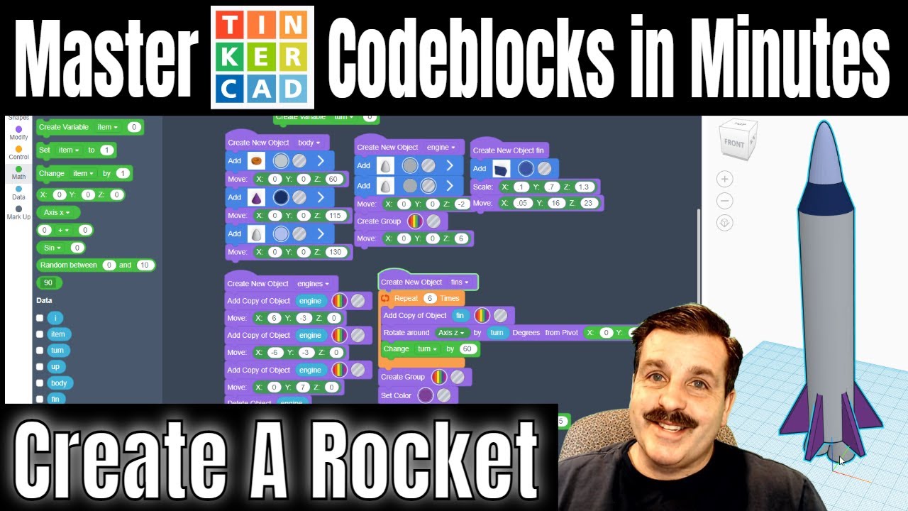 Создайте ракету с помощью Tinkercad Codeblocks шаг за шагом #дизайн #STEM
