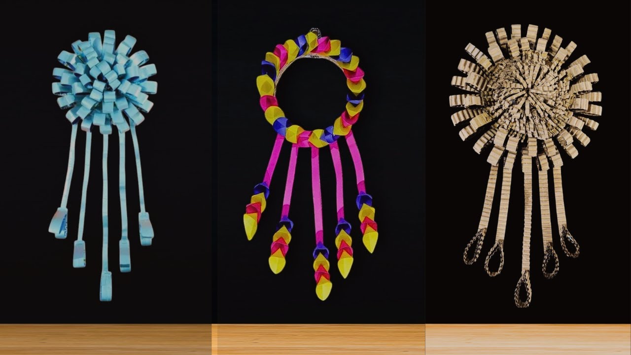 3 Beautiful Paper Flower Wall Hanging Ideas | Easy & Budget Home Decor DIY