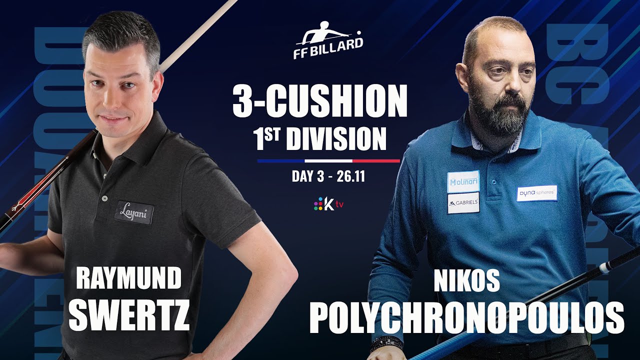 3-Cushion French League 2025/2026 - Raymund SWERTZ vs Nikos POLYCHRONOPOULOS