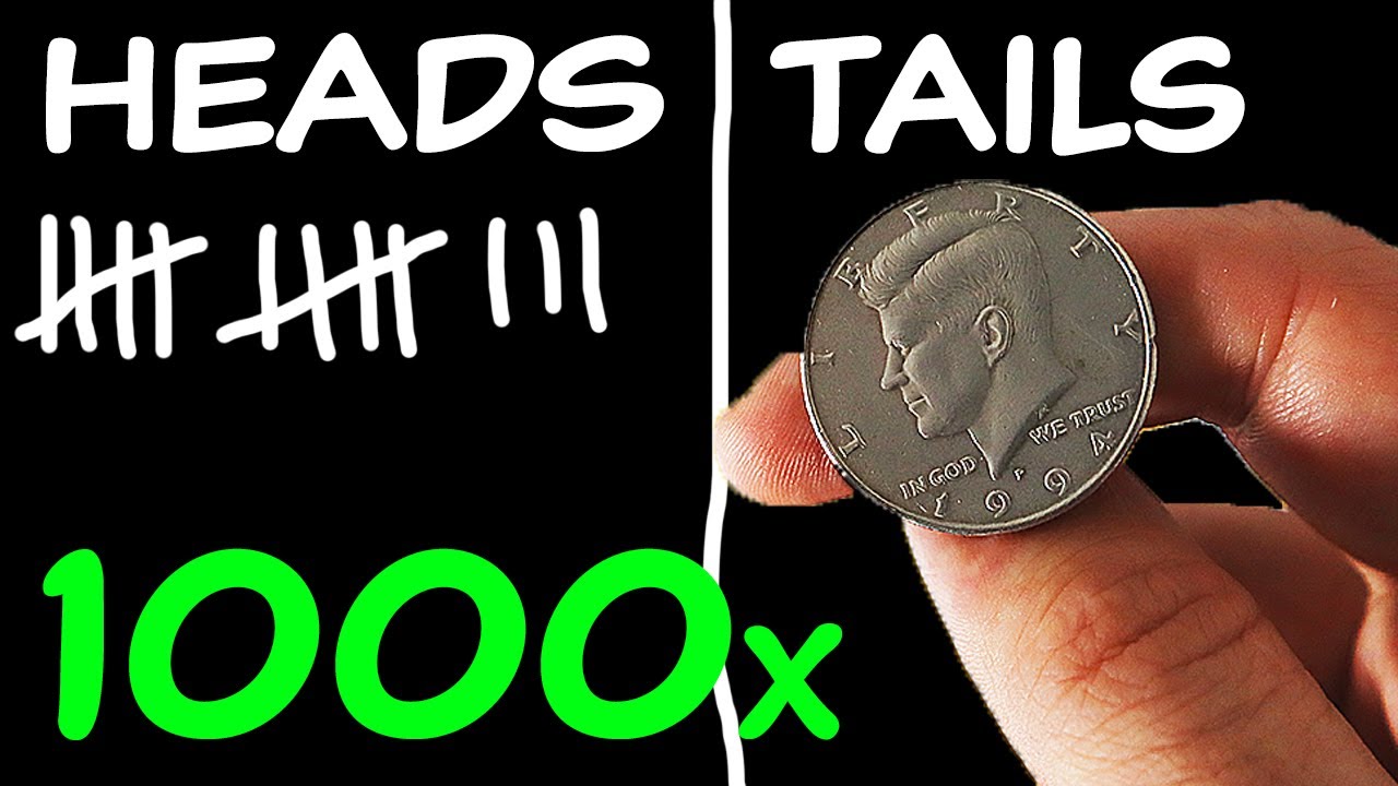 coin flipping experiment (1000 times)