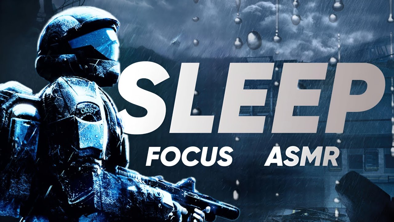 Rainy Night in New Mombasa: Halo ODST Ambience | Relaxing Rain and Thunder Sounds