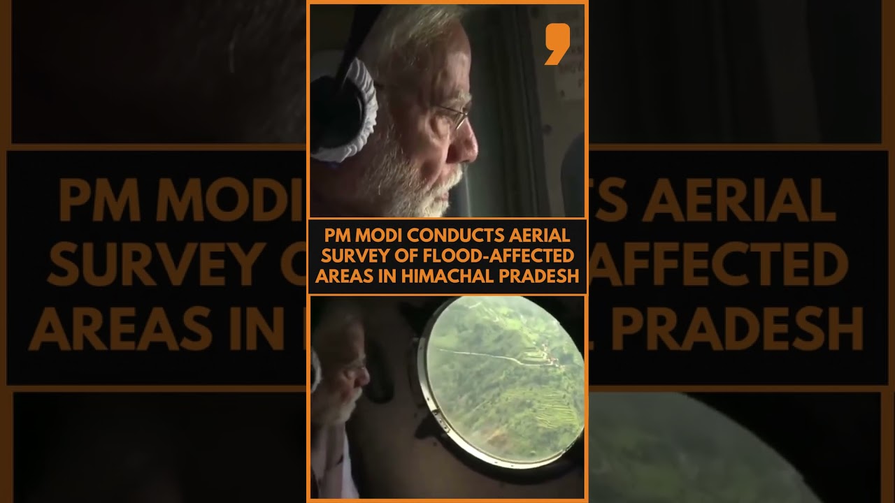 PM Modi Surveys Flood & Landslide Damage in Himachal Pradesh, Reviews Relief Efforts | News9