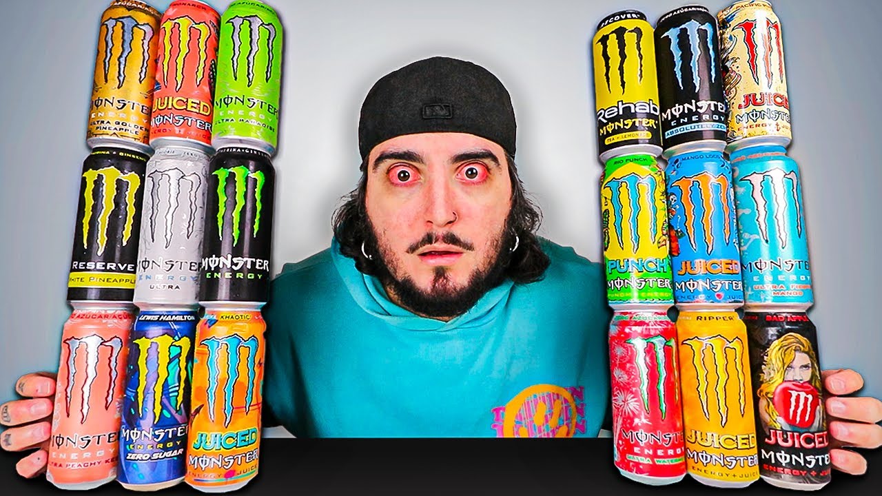 PROVEI TODAS AS BEBIDAS ENERGÉTICAS MONSTER ENERGY (não façam isto...)