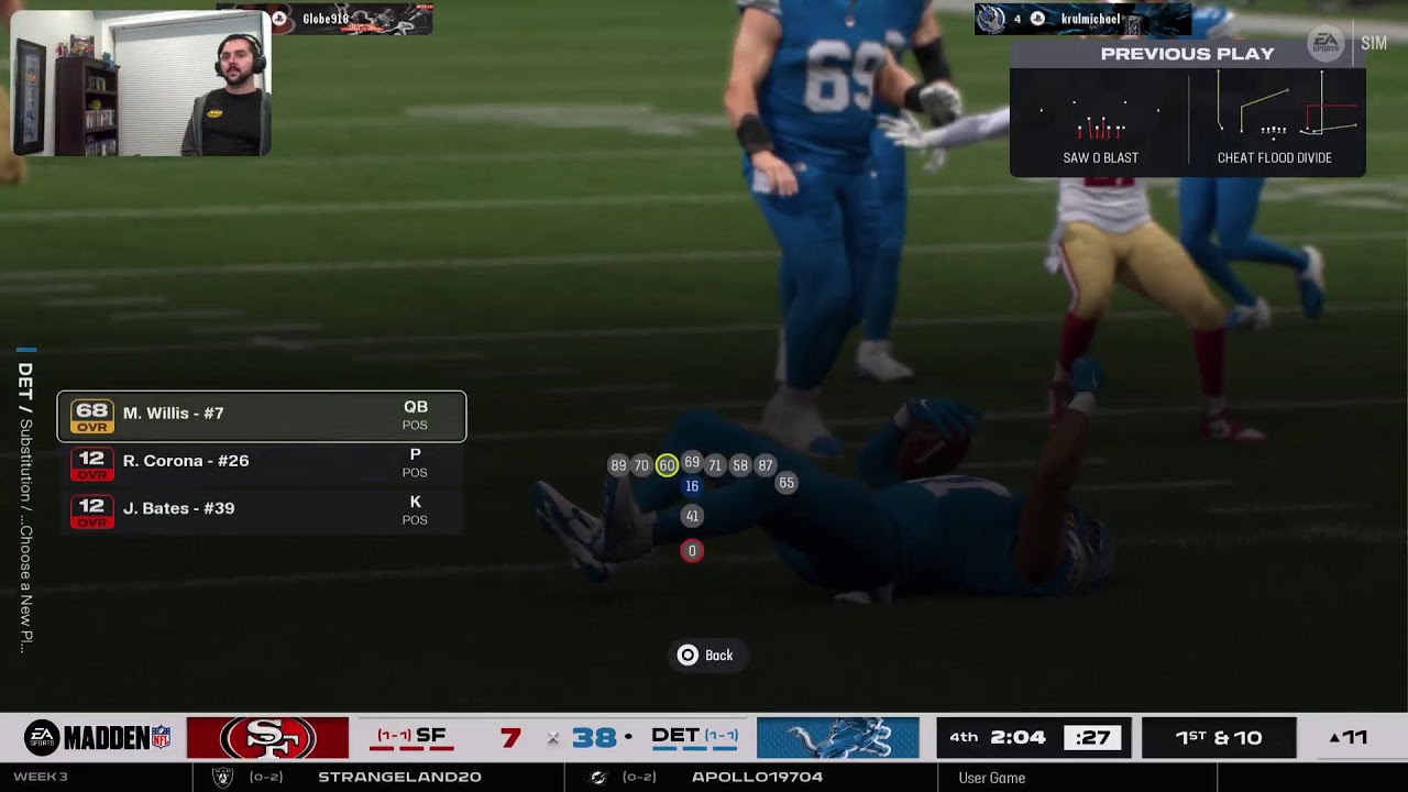 220 S3 Wk3 | 49ers (Melon) @ Lions (krul)