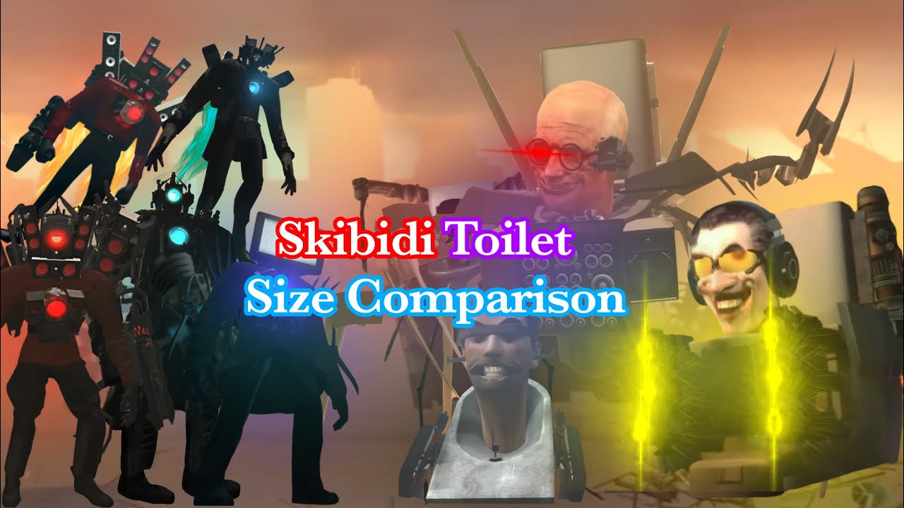 Skibidi Toilet Size Comparison 【SkibidI Toilet】#skibiditoilet #titan