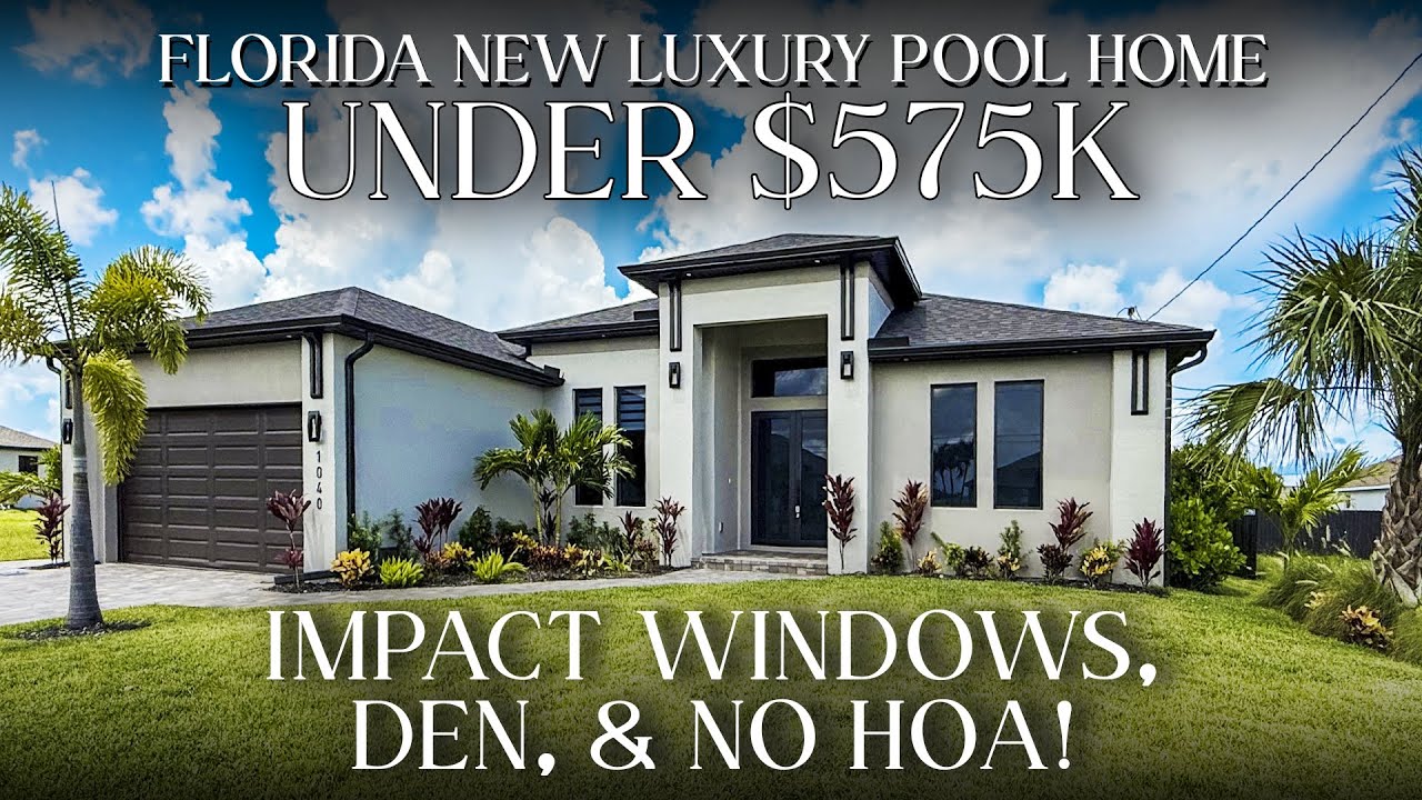 Florida Luxury New Construction Pool Home UNDER $575k! - Impact Windows, Den, & NO HOA