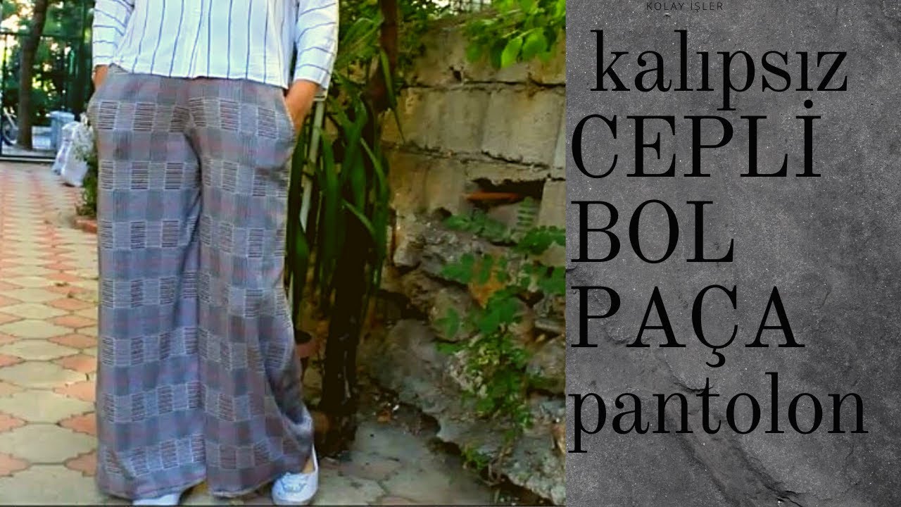 Bol Paça Pantolon Dikimi#cepli#yazlık#kalıpsız#kareli#ekose