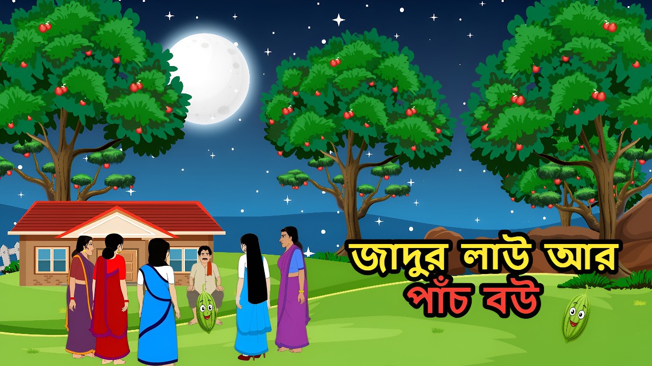 জাদুর লাউ আর পাঁচ বউ 😲 | Kids Cartoon | Bengali Kids Story