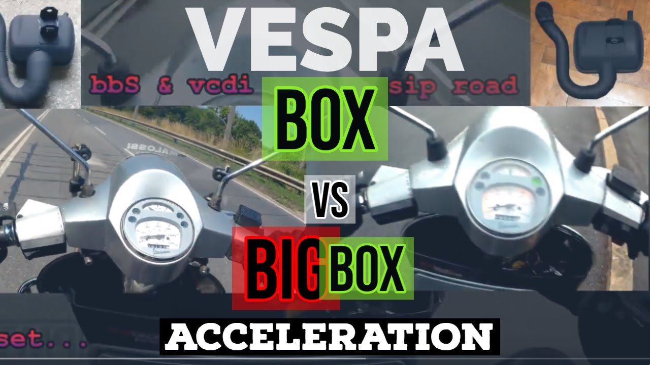vespa: BIGbox vs BOX performance / acceleration 0-100kmh / POLINI 177 tuning / FMPguides