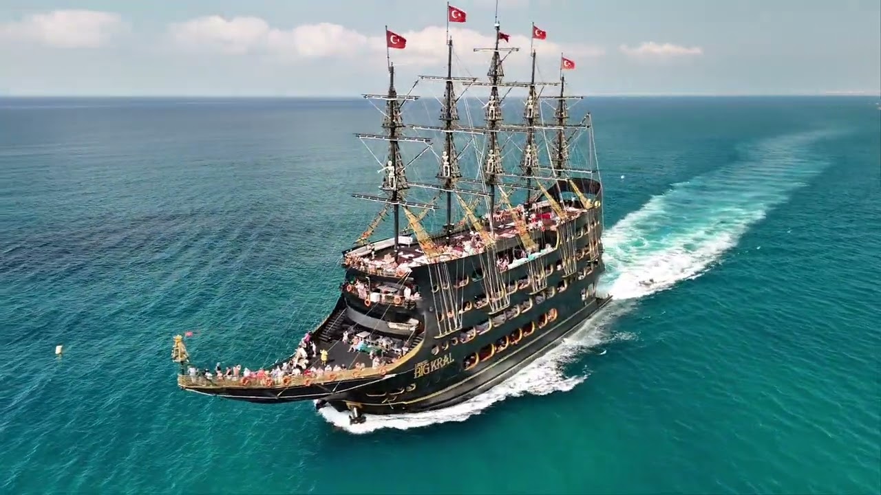 The Legend Big Kral ship in Alanya | Drone Video