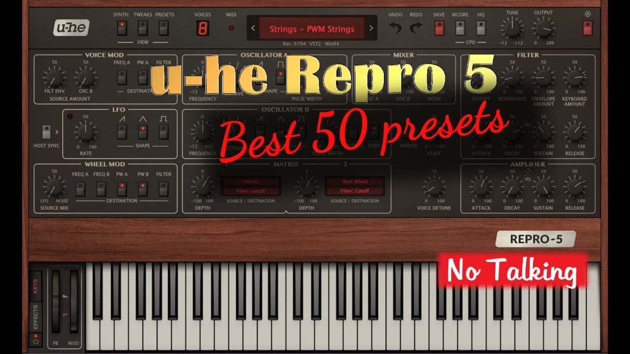 U-He REPRO 5 best 50 presets, sounds [analog, no talking]