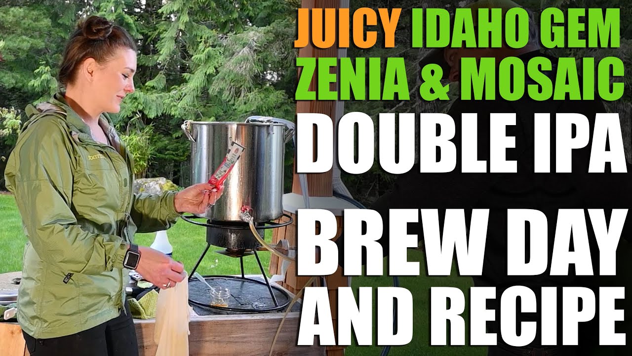 Juicy Double IPA Homebrew Recipe & Brewday (with Idaho Gem, Zenia, & Mosaic)