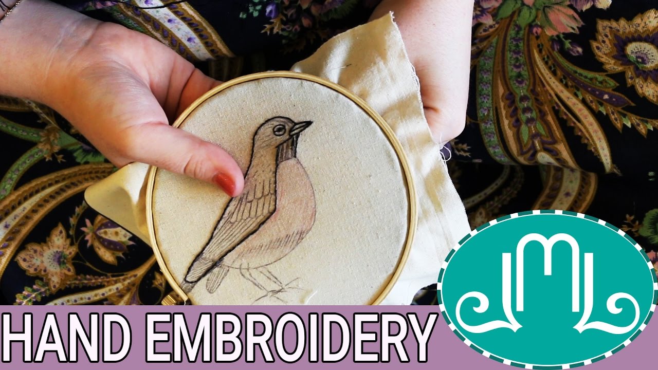 Hand Embroidery: Spring Robin Bird / free embroidery pattern for beginners | Last Minute Laura