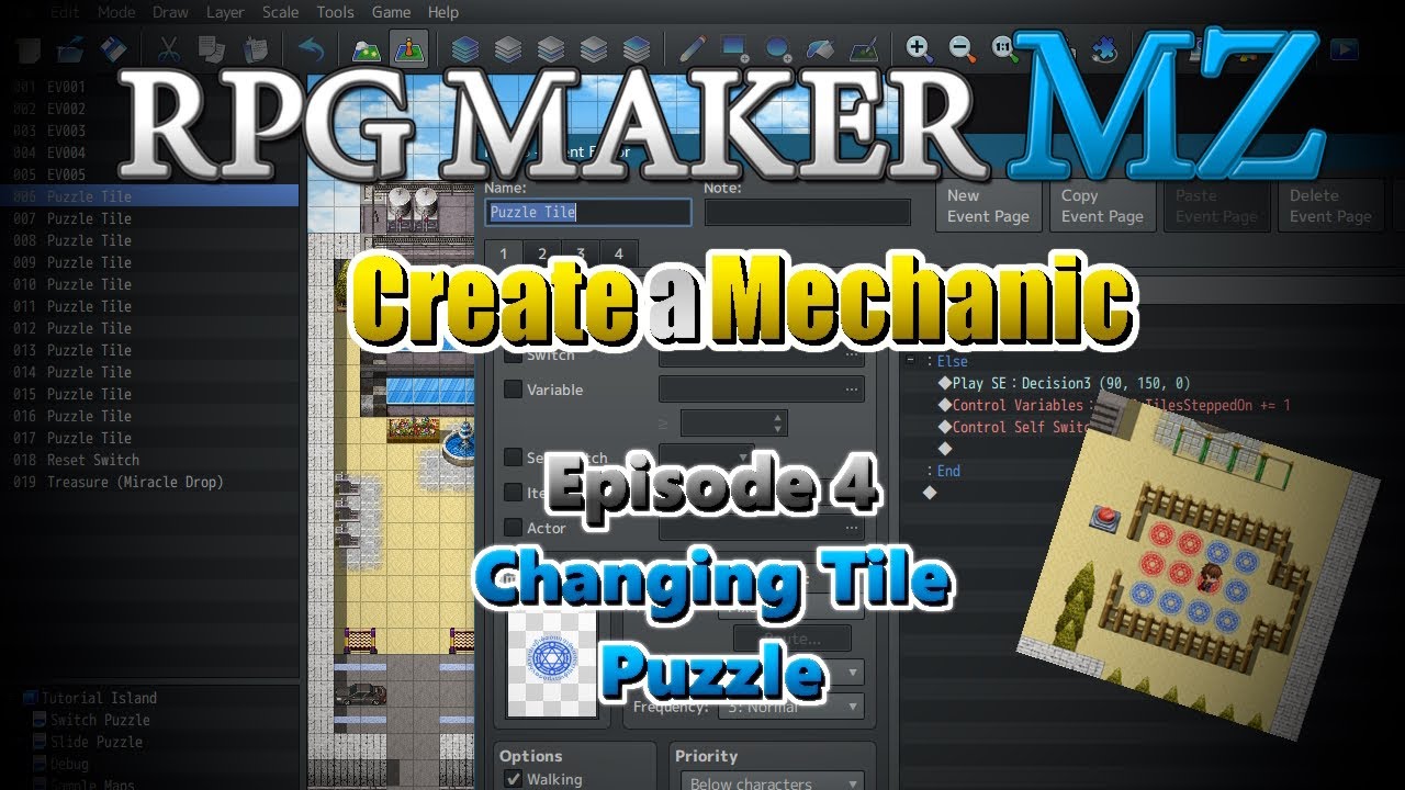 Create-a-Mechanic: Changing Tile Puzzle [RPG Maker MZ/MV Tutorial]