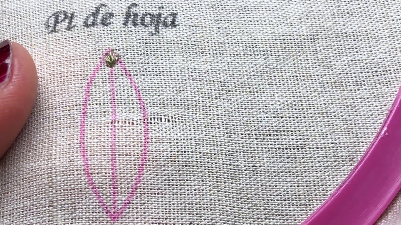 Aprender a bordar Tutorial punto de bordado de hoja