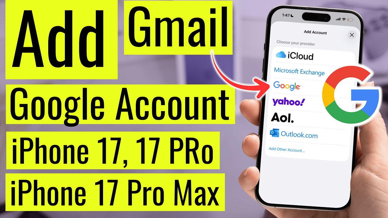 How to Add a Google/Gmail Account to Mail App on iPhone 17 Pro, 17 Pro Max (iOS 26)
