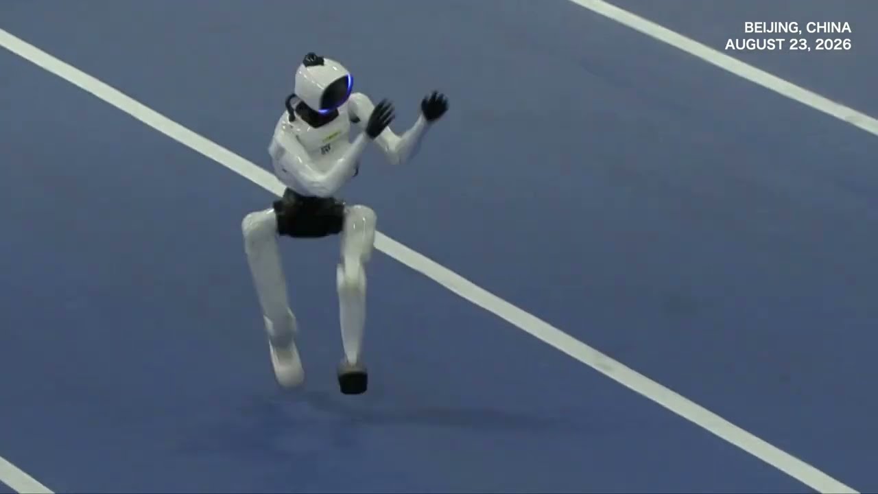 Hilarious Moment: 400m match for smaller size robots in 2nd World Humanoid Robot Games