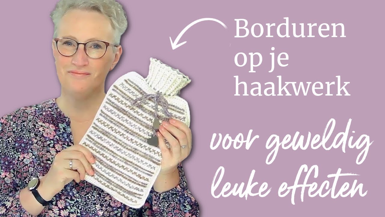 Borduren op haakwerk, een geweldig effect! Kruissteek en tamboereren  #keepitsimplehaken #haken