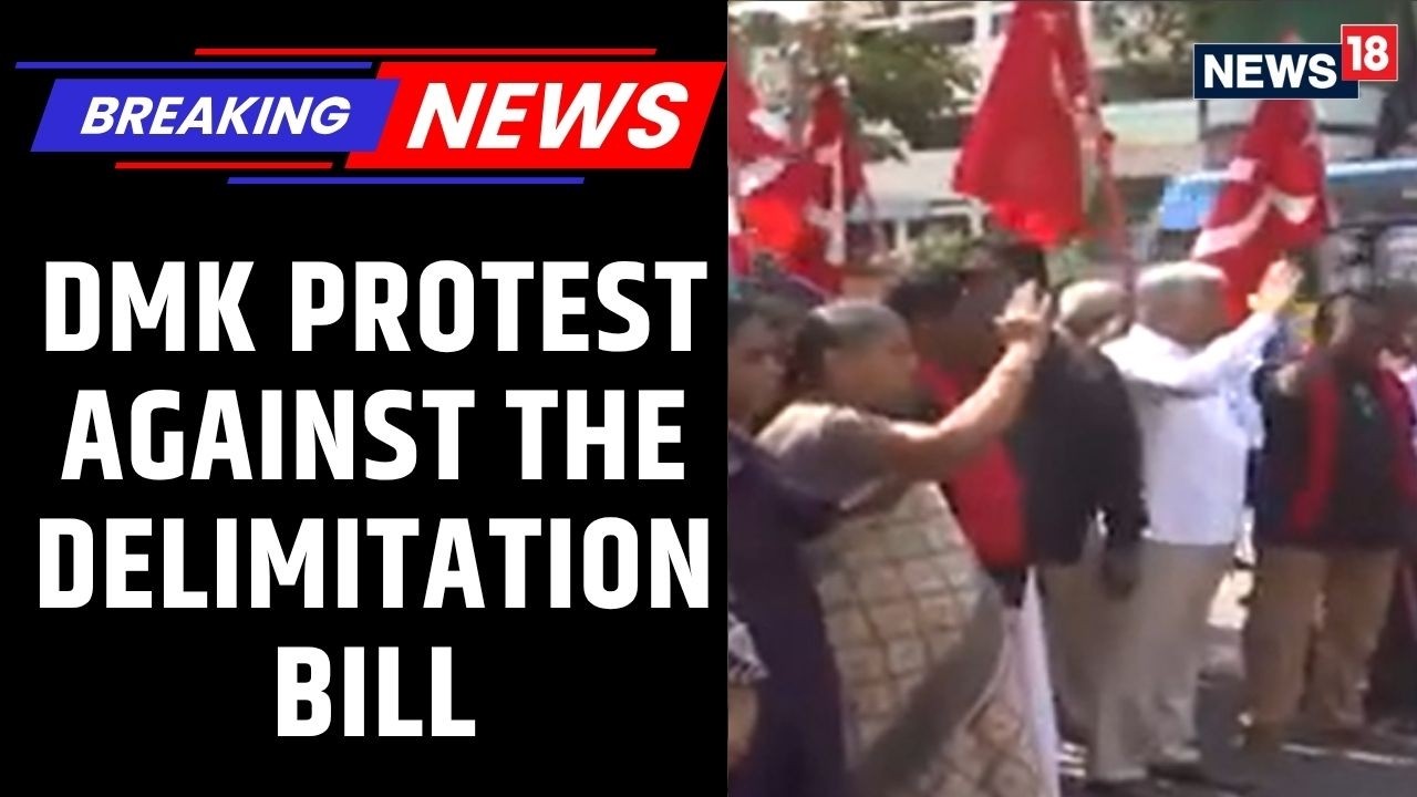 Dramatic Protests Ongoing In Coimbatore By DMK Leaders Against The Delimitation Bill