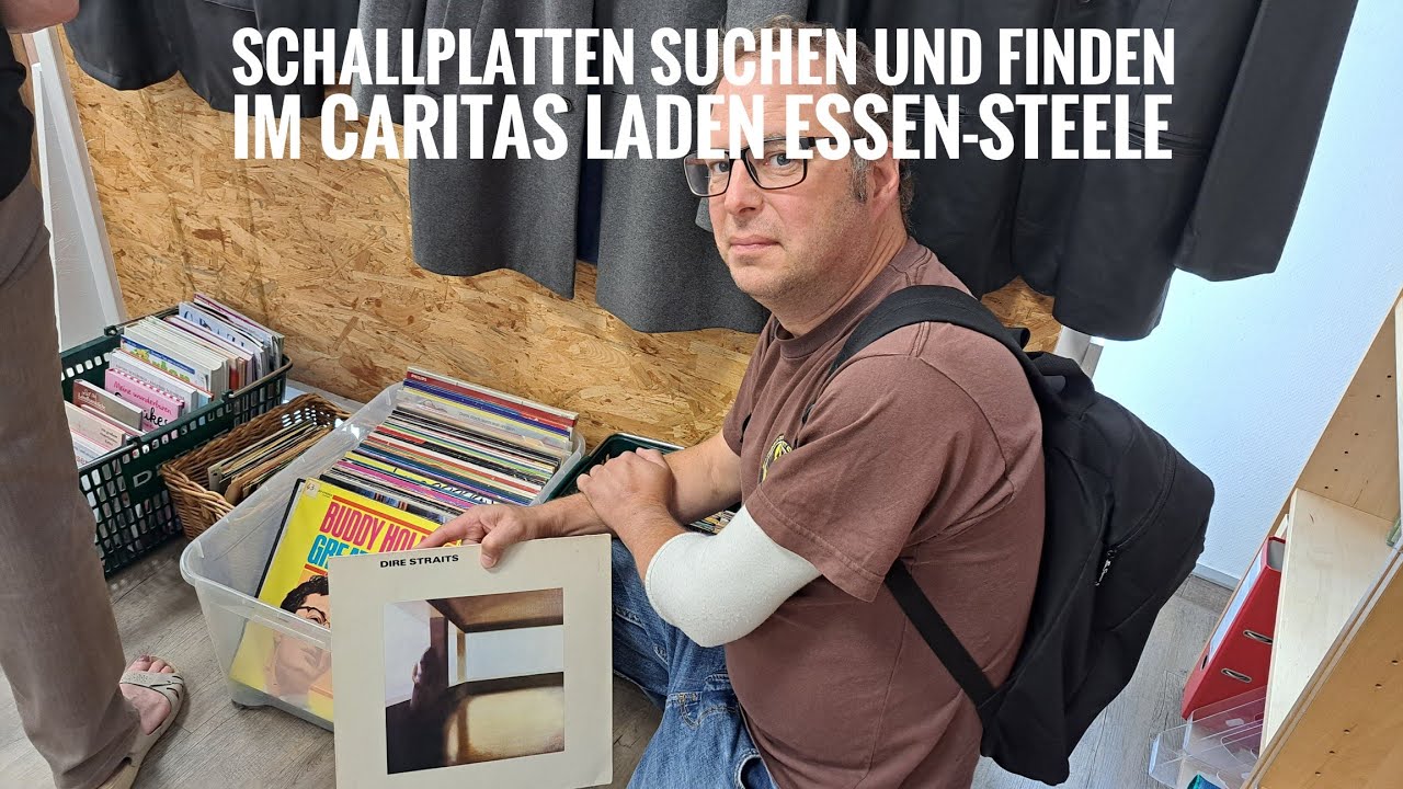 Schallplatten suchen im Caritas Laden in Essen Steele 