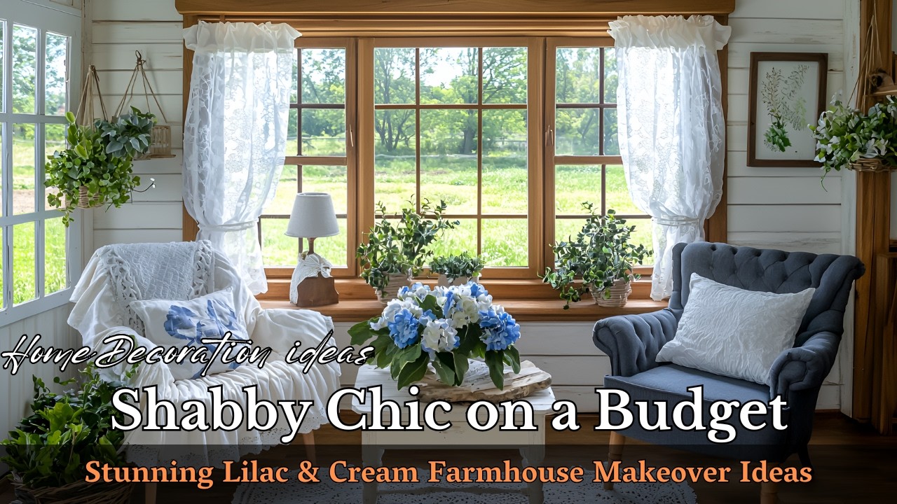 Lilac & Cream Shabby Chic Decor  25 Vintage Modern Farmhouse DIY Ideas