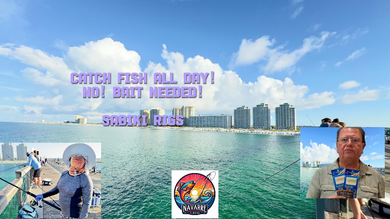 Catching Fish on Navarre Beach Florida Pier|Using Sabiki Rig|No Bait|Ocean Cat Fishing