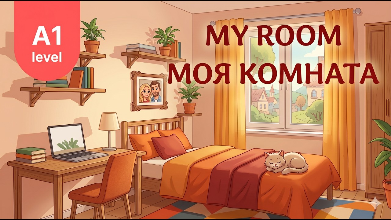 Easy Russian Story for Beginners (A1)|MY ROOM #russianlanguage #learningrussian #russianforbeginners