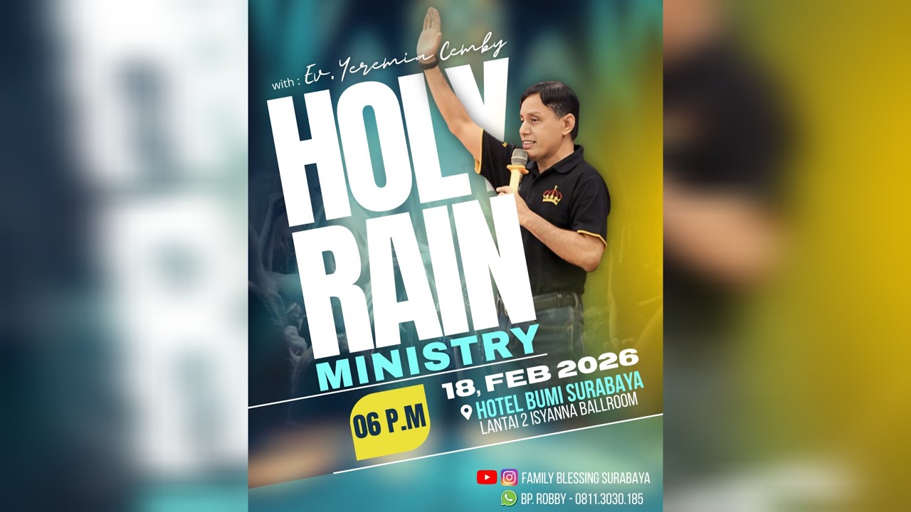 IBADAH HOLY RAIN MINISTRY || RABU, 18 FEB 2026 - PK. 18.00 WIB || EV. YEREMIA CEMBY