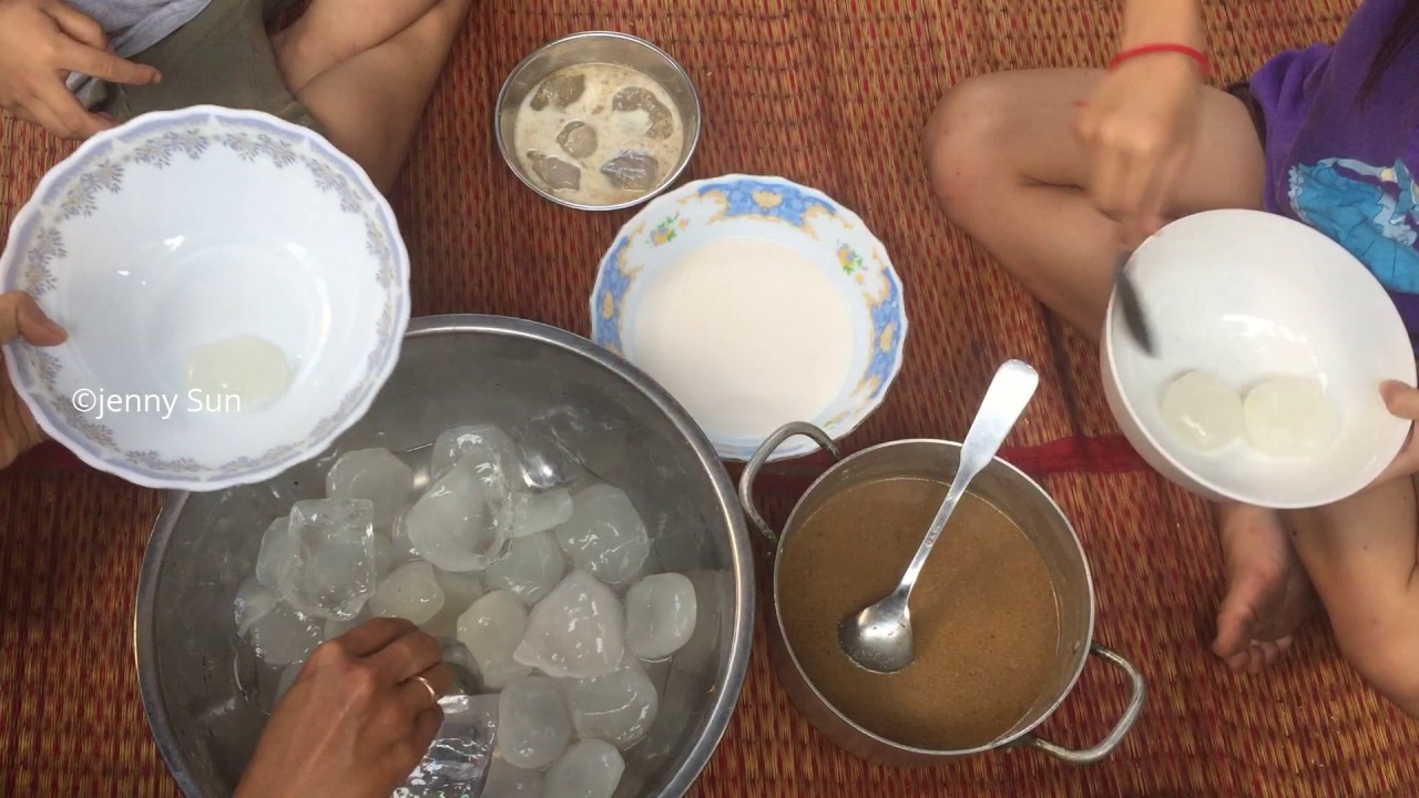 Top Country Food, Making And Eating Sweetened Toddy Palm Seeds, Cambodian Popular Dessert