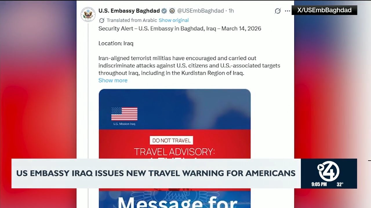 Посольство США в Ираке выпустило новое предупреждение для американцев о поездках.