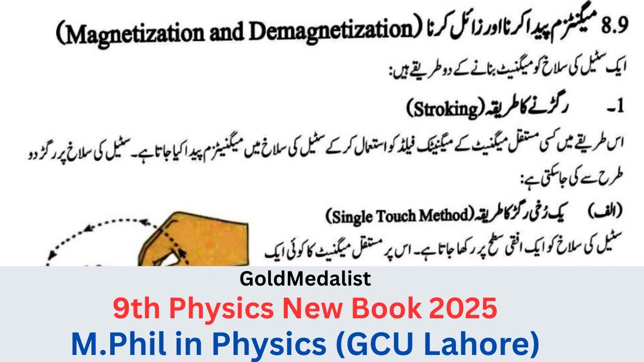 Magnetization and Demagnetization | Topic 8.9 | Class 9th Physics New Book 2025 | PCTB | Urdu Medium