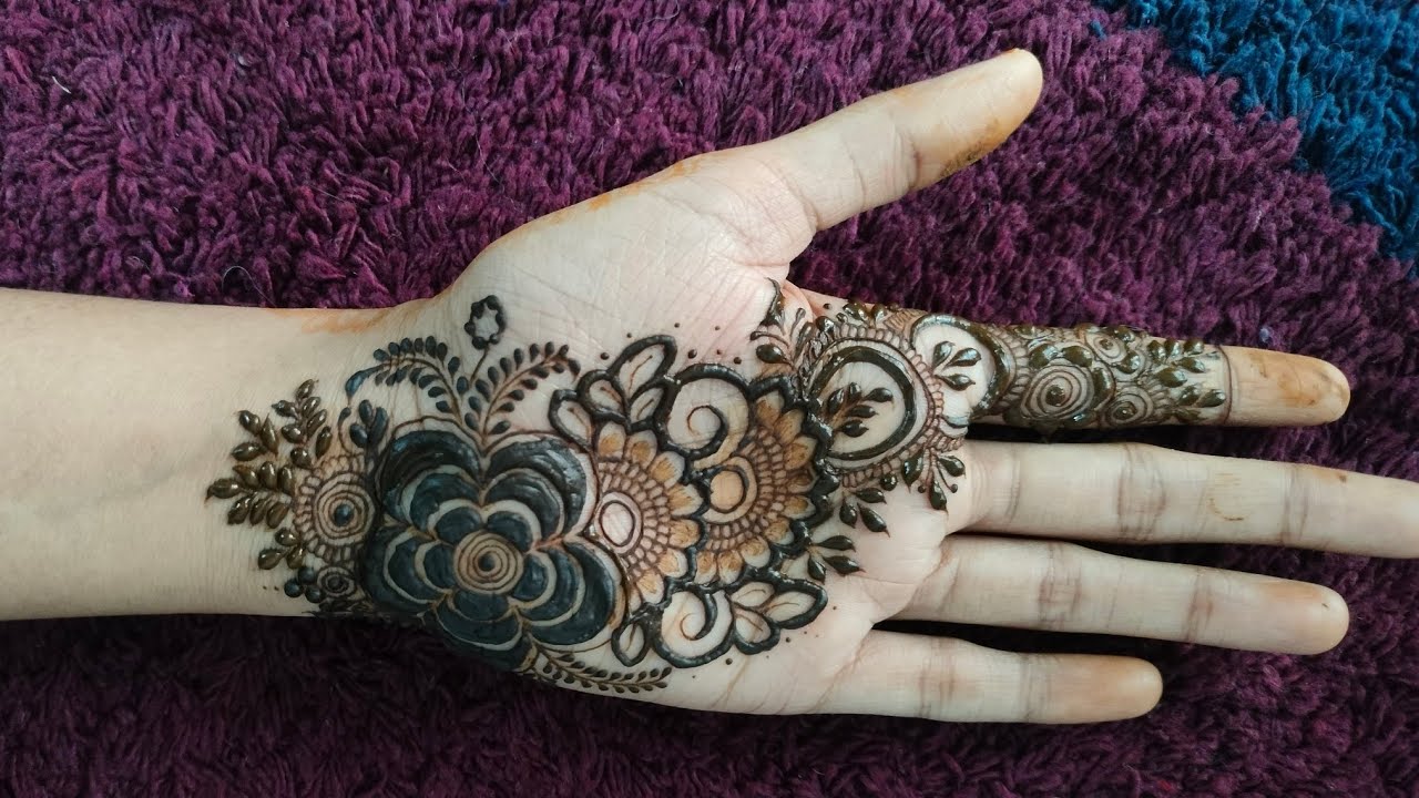 Easy arabic henna design | Front hand design | Henna design tutorial | Rosemin_mehandi
