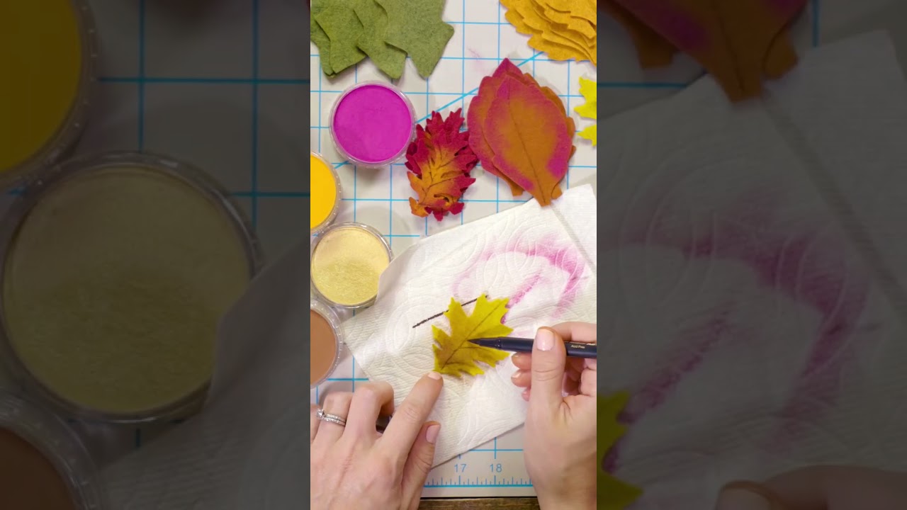 How to make felt leaves and color felt leaves 