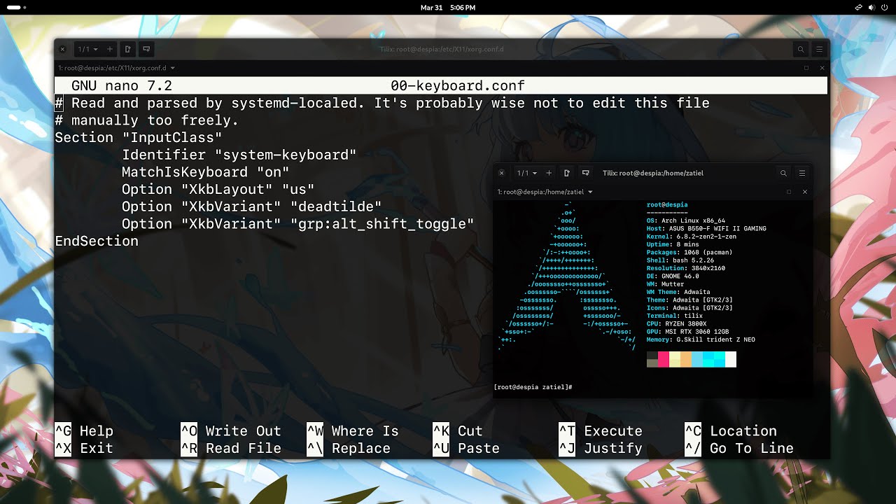 Changing the Keyboard Layout Manually - On Arch Linux