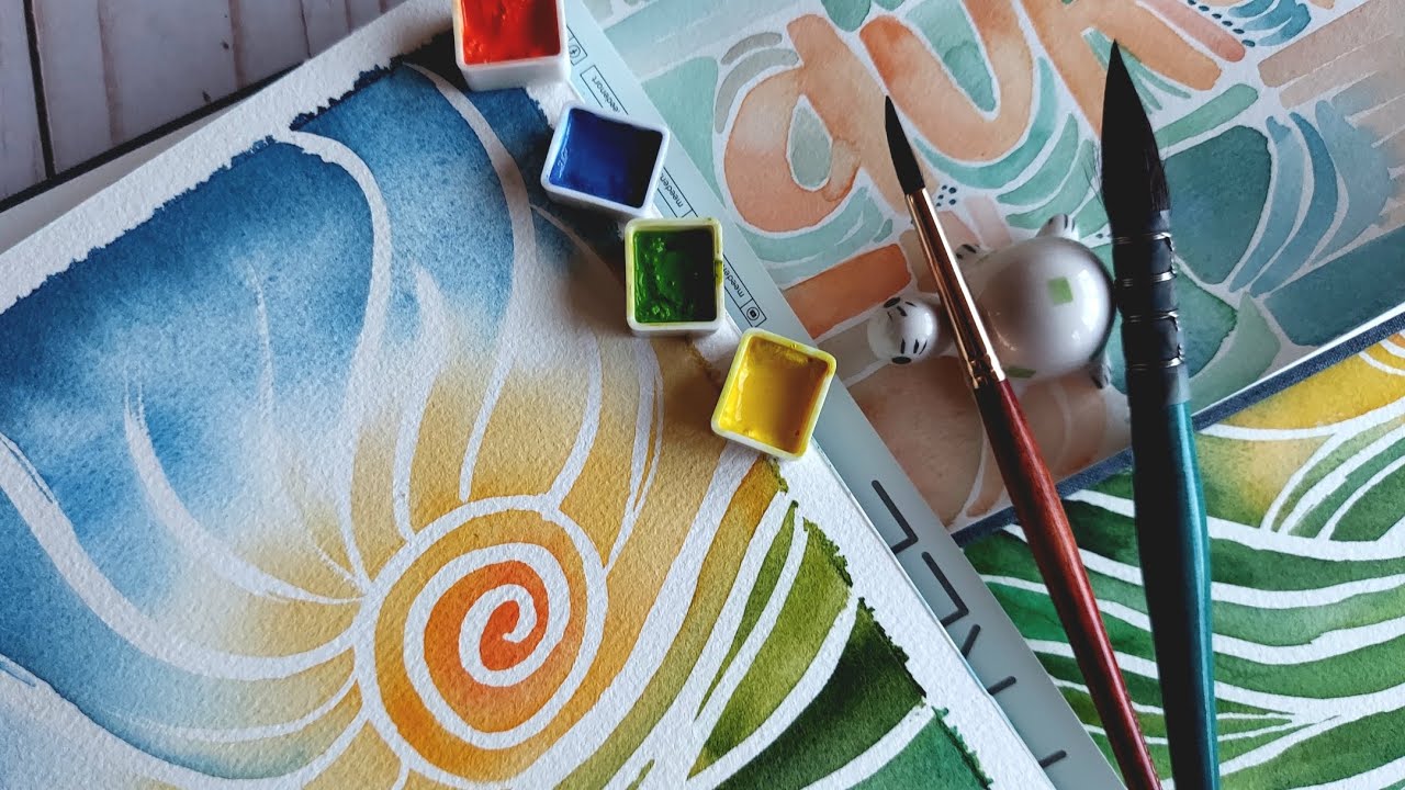 Whimsical Watercolor Landscape using Masking Fluid! Real Time Art w/BONUS Sketchbook practice, too!