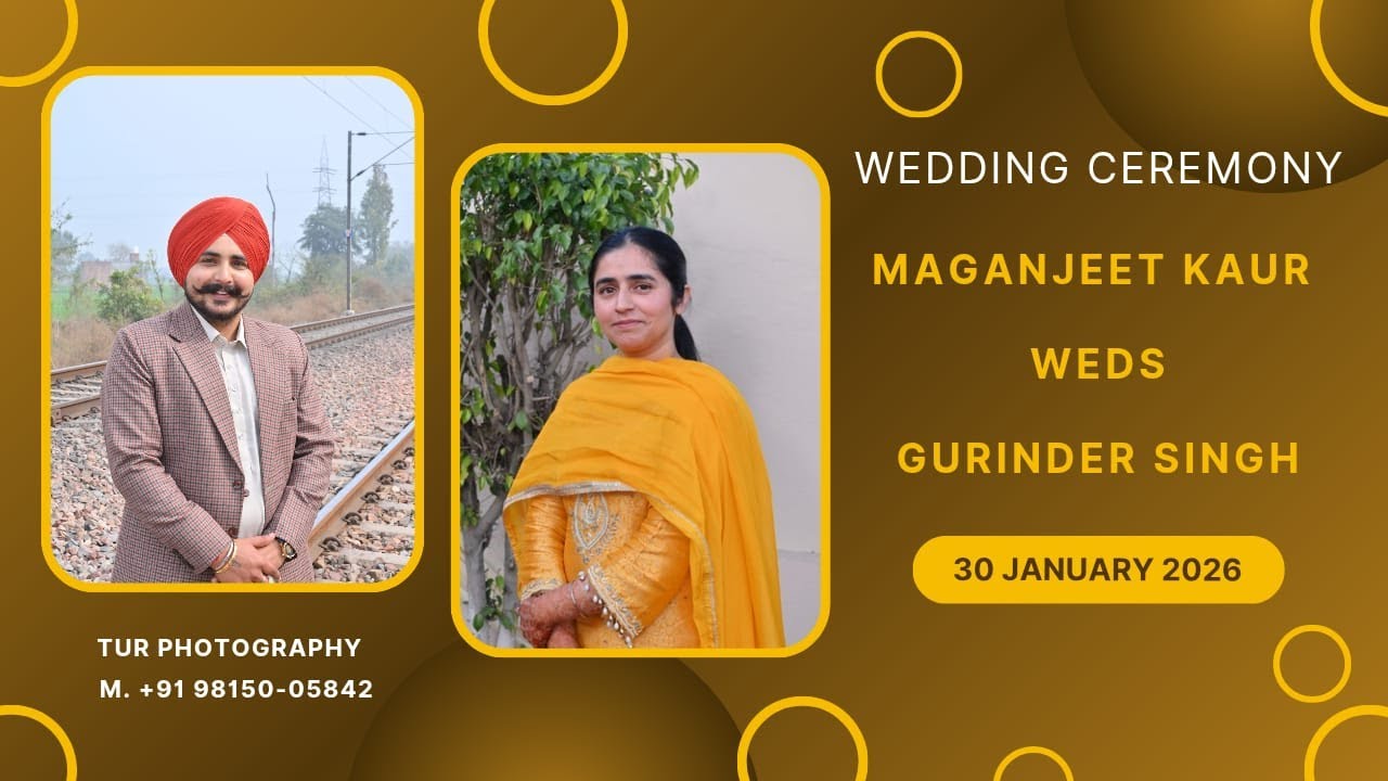 WEDDING CEREMONY ||  MAGANJEET KAUR WITH GURINDER SINGH (TUR HD STUDIO DHOTIYAN M.9815005842)