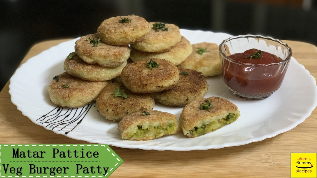 Matar Pattice Recipe - Vegetarian Patties for Burgers - Stuffed Veggie Patties -  Peas Patties