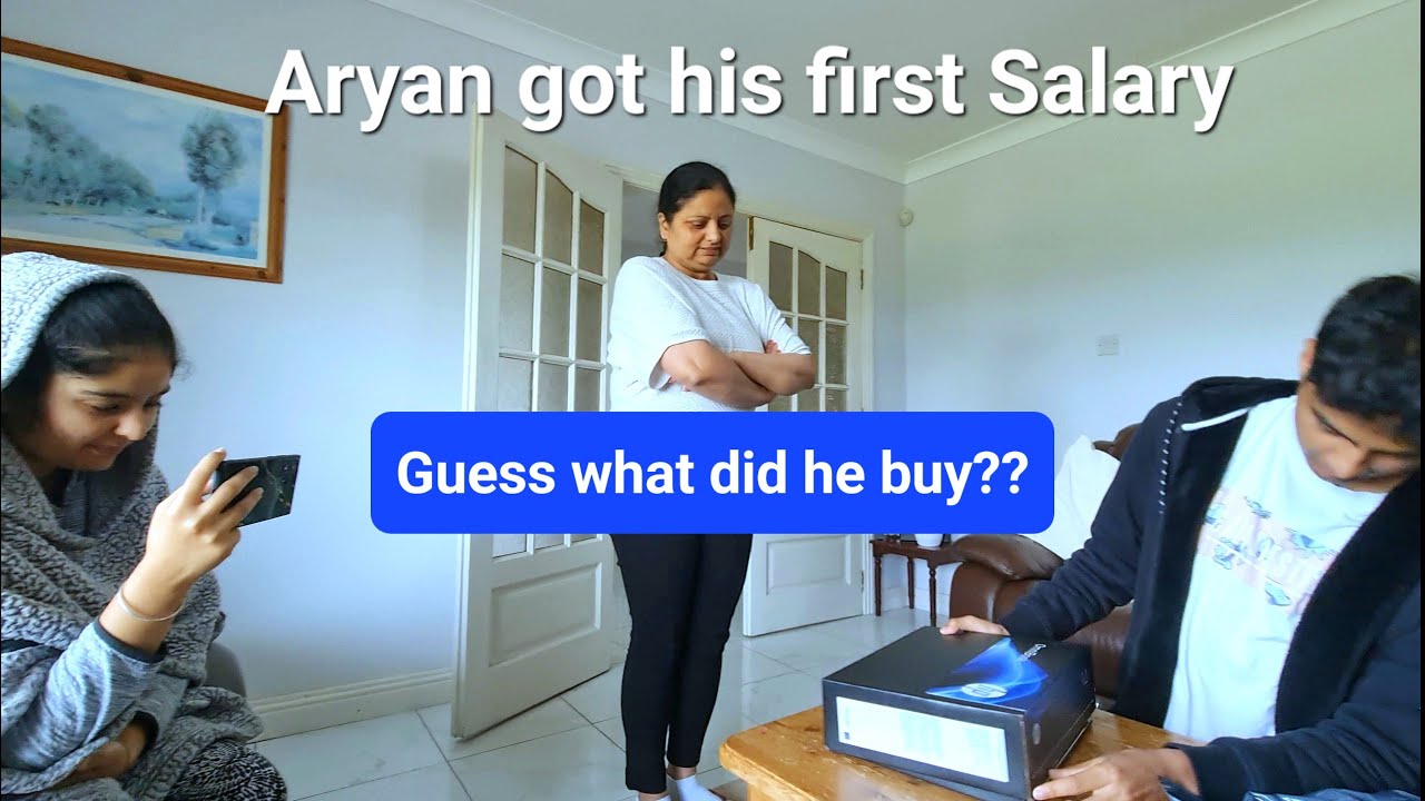 Aryan got his first Salary | Guess what did he buy | Himachali Family In Ireland.#home#travel#family