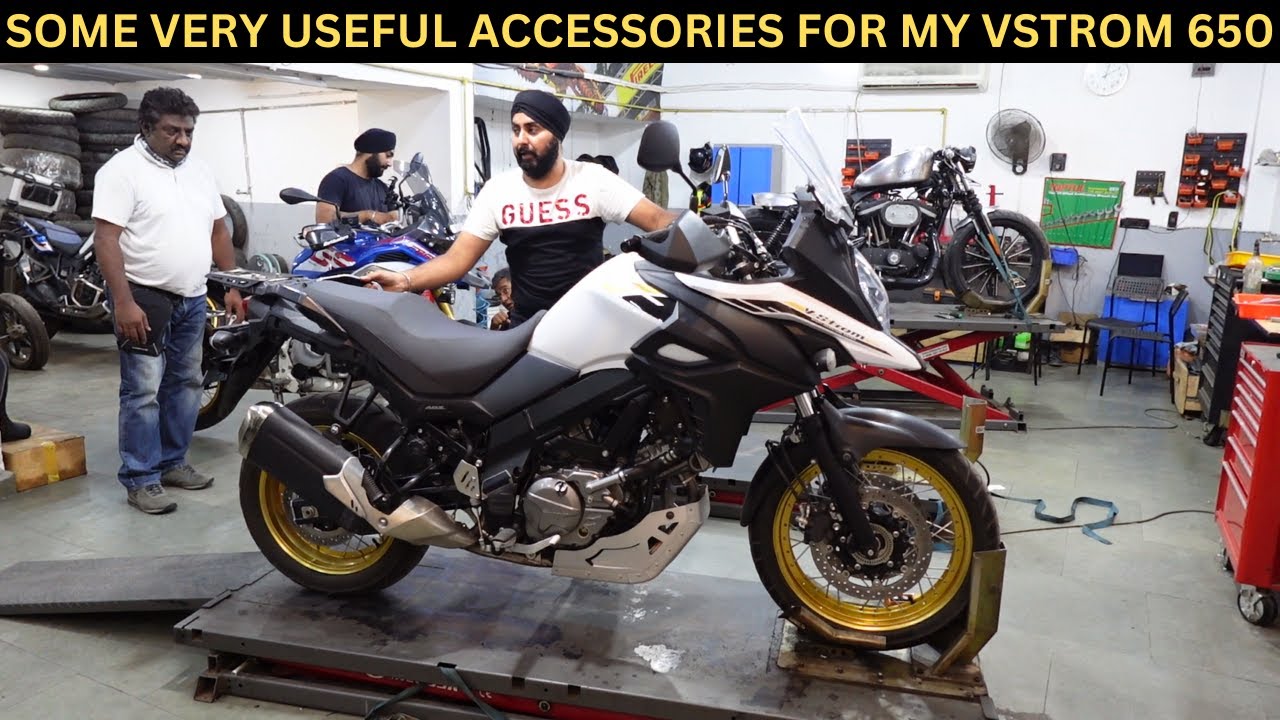 Added Very Useful Accessories To My Suzuki VSTROM 650 | Givi Airflow Windscreen | Sunny has Plans